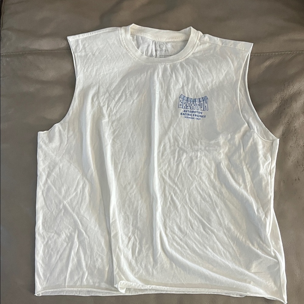 Brixton White Tank Top with Blue Graphic